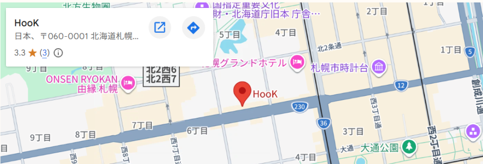 HooK 周辺地図